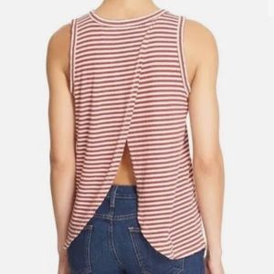 Current/Elliott the Crossback Muscle tee tank in birkin stripe